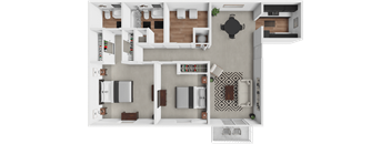 a floor plan of a house with a bedroom and a living room