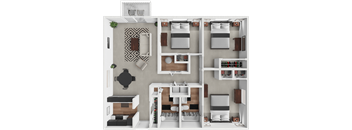 a floor plan of a house with a bedroom and a living room