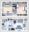 Two Bedroom Townhome Floor Plan
