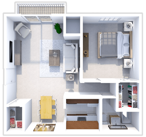 1 bed 1 bath floor plan at cedarwood village