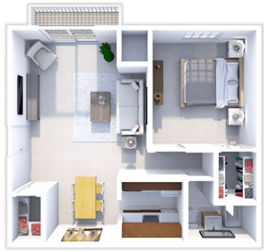 Floorplan Photos Gallery 1 bed 1 bath floor plan at cedarwood village