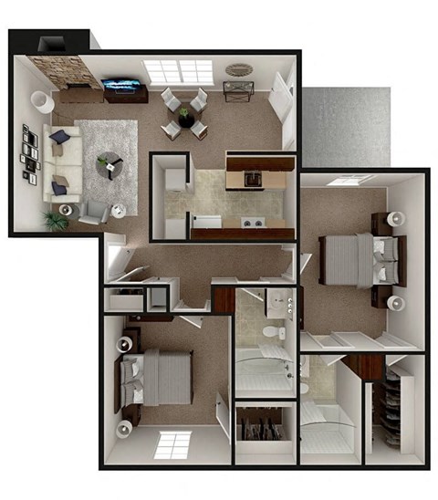 2 bedroom apartment floor plan