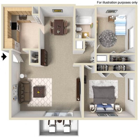 two bedroom apartment floor plan