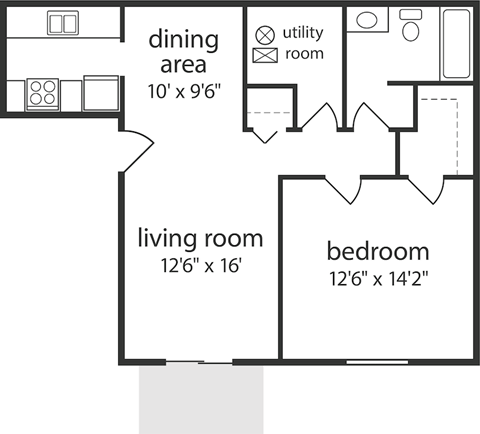 one bedroom apartment floor plan