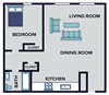 1 Bedroom 1 Bath with Balcony