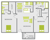 2 bed 2 bath apartment floor plan