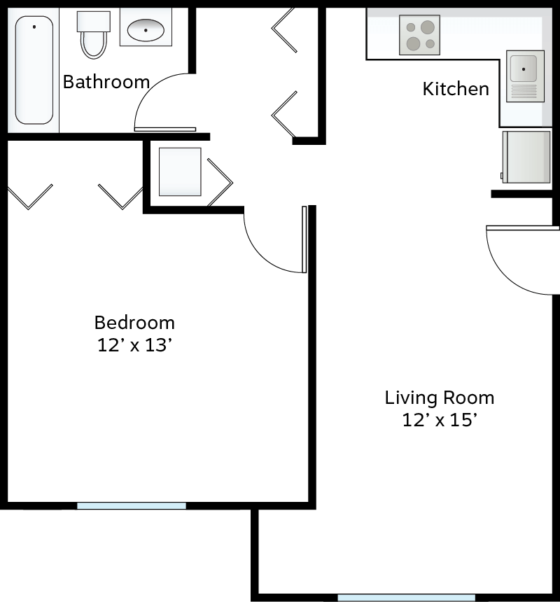 1 bedroom apartment floor plan