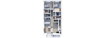 a floor plan of a 1 bedroom apartment