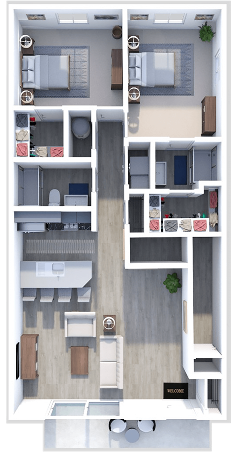 a floor plan of a 1 bedroom apartment