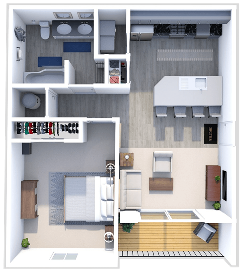 a floor plan of a two bedroom apartment
