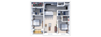 a floor plan of a two bedroom apartment