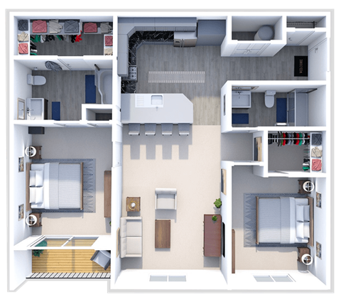 a floor plan of a two bedroom apartment