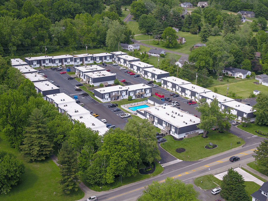 aerial view of apartment complex