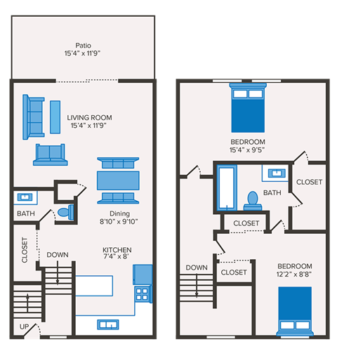 2 bedroom Columbus townhome