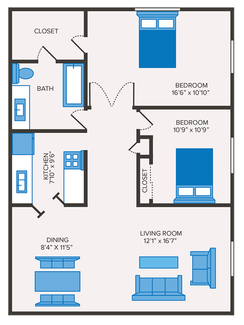 2 bedroom apartment layout