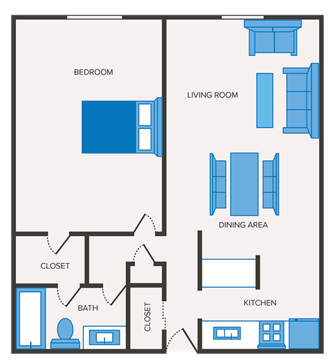 1 bedroom apartment layout