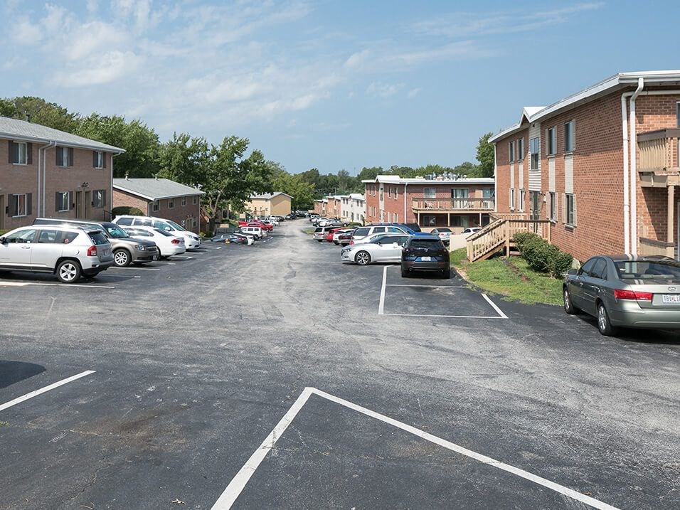 parking lot at Emerald Crossing Apartments