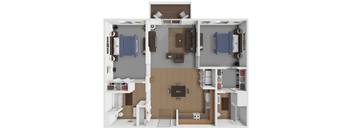 2 bed 2 bath Manitoban floor plan at Elk Crossing
