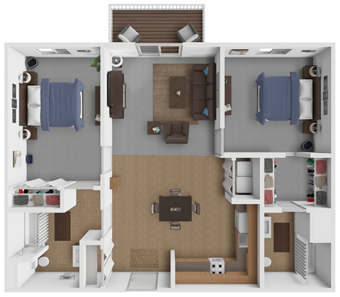 2 bed 2 bath Manitoban floor plan at Elk Crossing