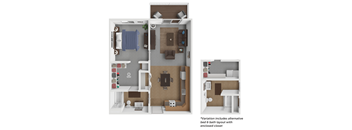 1 bed 1 bath Tule floor plan at Elk Crossing