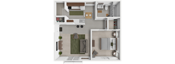 a floor plan of a Eastland 1 Bedroom apartment in Grand Rapids, MI.