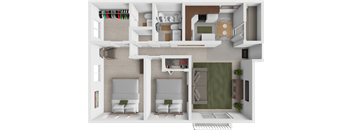 Eastland 2 bedroom apartment floor plan in grand rapids, mi
