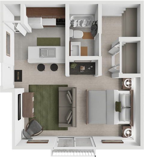 studio unit at Eastland Apartments