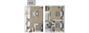 two views of a floor plan of a house