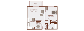 a floor plan of a bedroom apartment