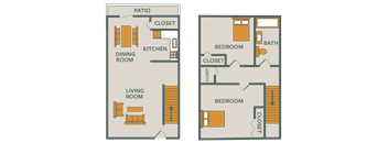 FOXBOROUGH COMMONS  |  2 BEDROOM 1 BATH  |  TH