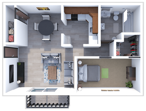 a floor plan of a 1 bedroom  1 bathroom apartment