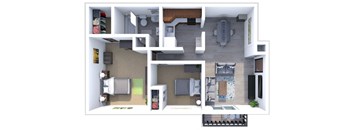 a floor plan of a 1 bedroom apartment