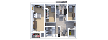 a floor plan of a 3 bedroom apartment 1 bathroom apartment