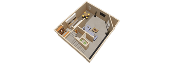 downstairs 2 bed 2 and a half bath floor plan at fairfield apartments