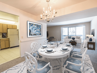 dining area with overhead light