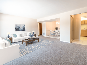 open concept floor plan at fox hill glen apartments