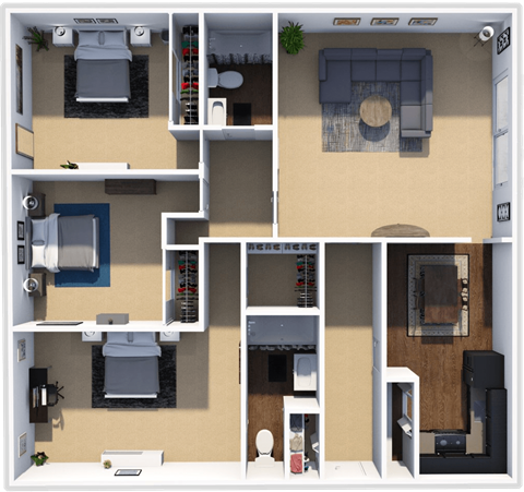 Forest Hills apartments Magnolia floor plan