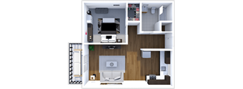1 bed 1 bath floor plan at fox hill