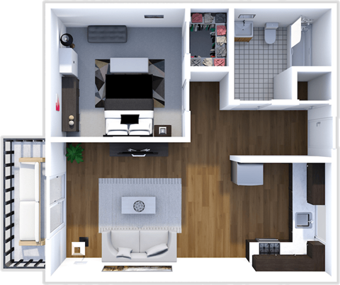 1 bed 1 bath floor plan at fox hill