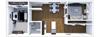1 bed 1 bath floor plan at fox hill