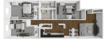 3 Bed, 2 Bath Floor Plan