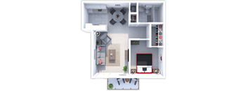 a floor plan of a one bedroom apartment