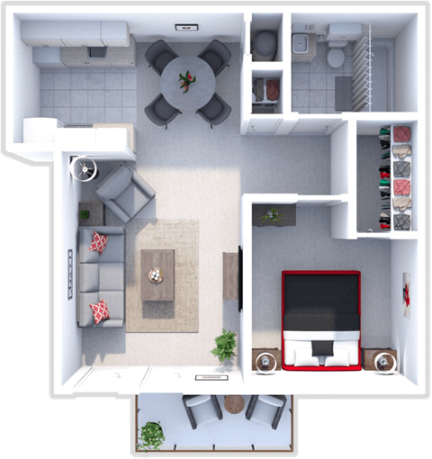 a floor plan of a one bedroom apartment