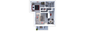 a floor plan of a one bedroom apartment