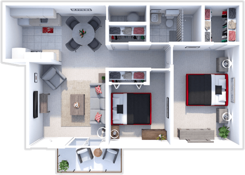 a floor plan of a two bedroom apartment