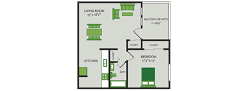 one bedroom one bath floor plan