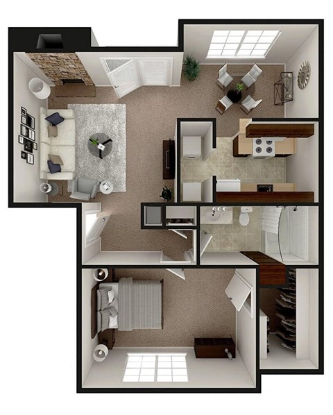 1 bedroom apartment floor plan