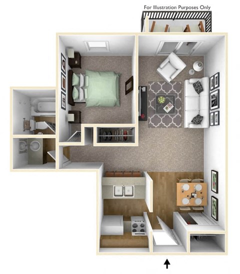 one bedroom apartment floor plan