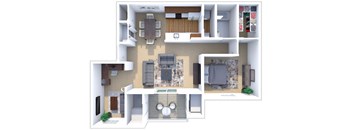 a floor plan of a two bedroom apartment