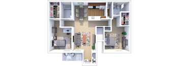 a floor plan image of the crossings at fox meadows apartments in memphis, tn